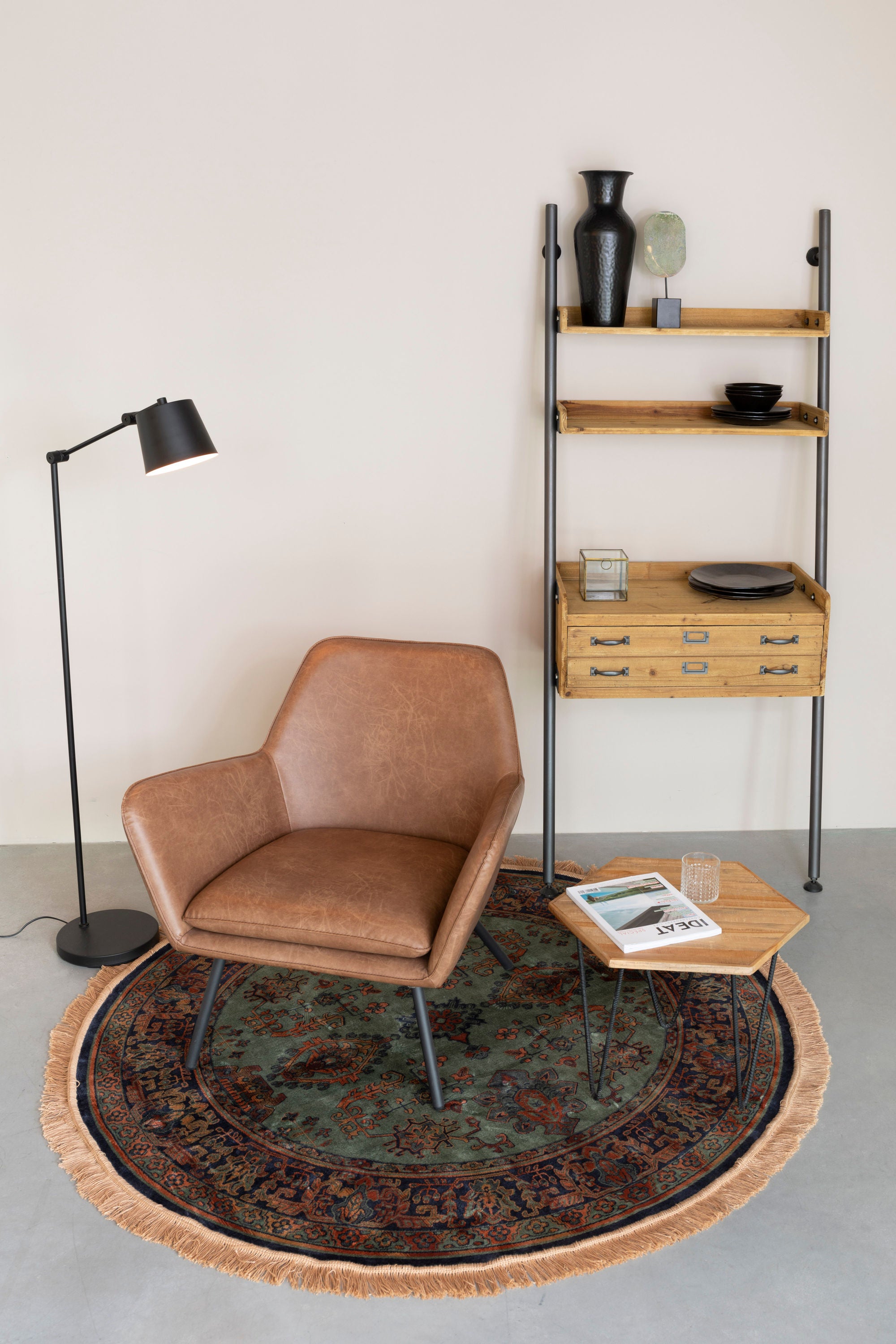 Rook Natural Fir Wood Leaning Display Unit